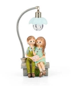 Big Daddy Couple On A Bench Table Lamp New