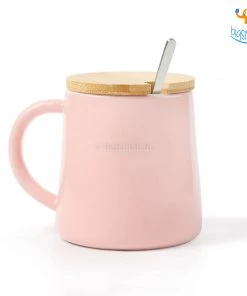 Bigsmall_hmk Cute Animal Themed Mug With Lid & Spoon Baby Shower Gifts