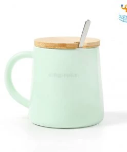 Bigsmall_hmk Cute Animal Themed Mug With Lid & Spoon Baby Shower Gifts