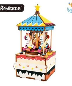Dream Beans DIY Music Box Wooden Puzzle - Merry-Go-Round