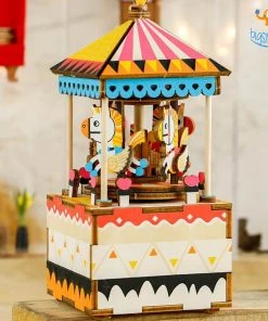 Dream Beans DIY Music Box Wooden Puzzle - Merry-Go-Round