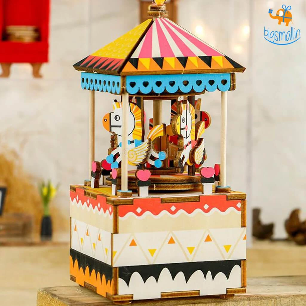Dream Beans DIY Music Box Wooden Puzzle - Merry-Go-Round