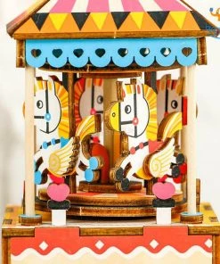 Dream Beans DIY Music Box Wooden Puzzle - Merry-Go-Round