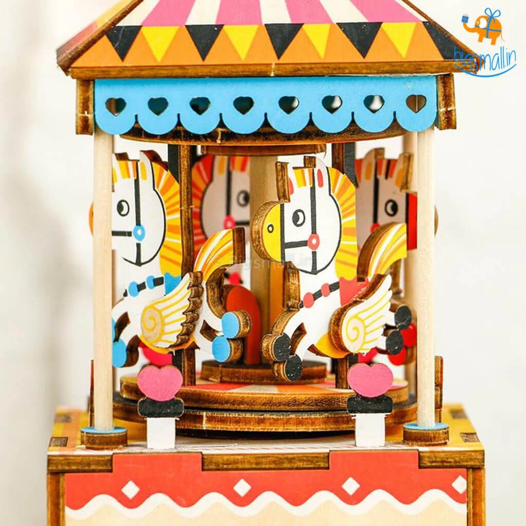 Dream Beans DIY Music Box Wooden Puzzle - Merry-Go-Round