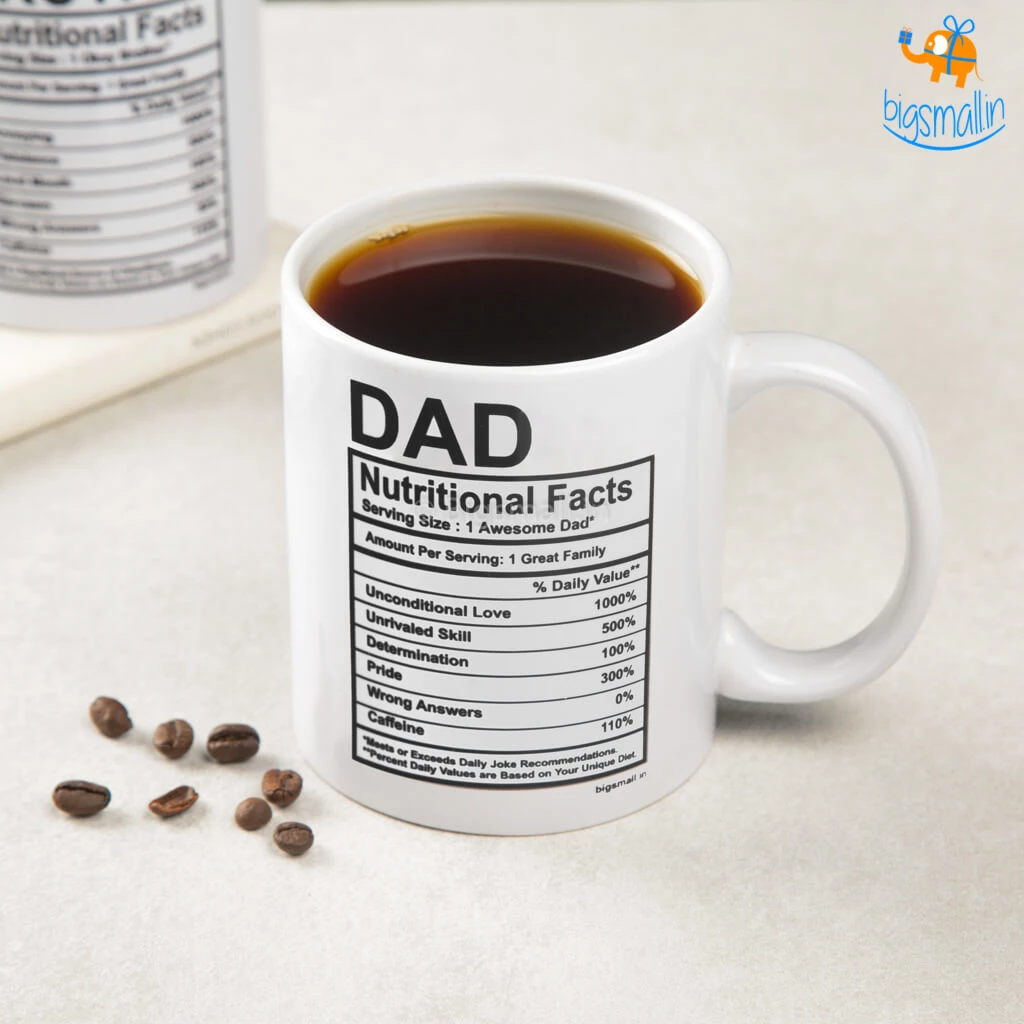 Pin It Up Father's Day Dad Nutritional Facts Mug
