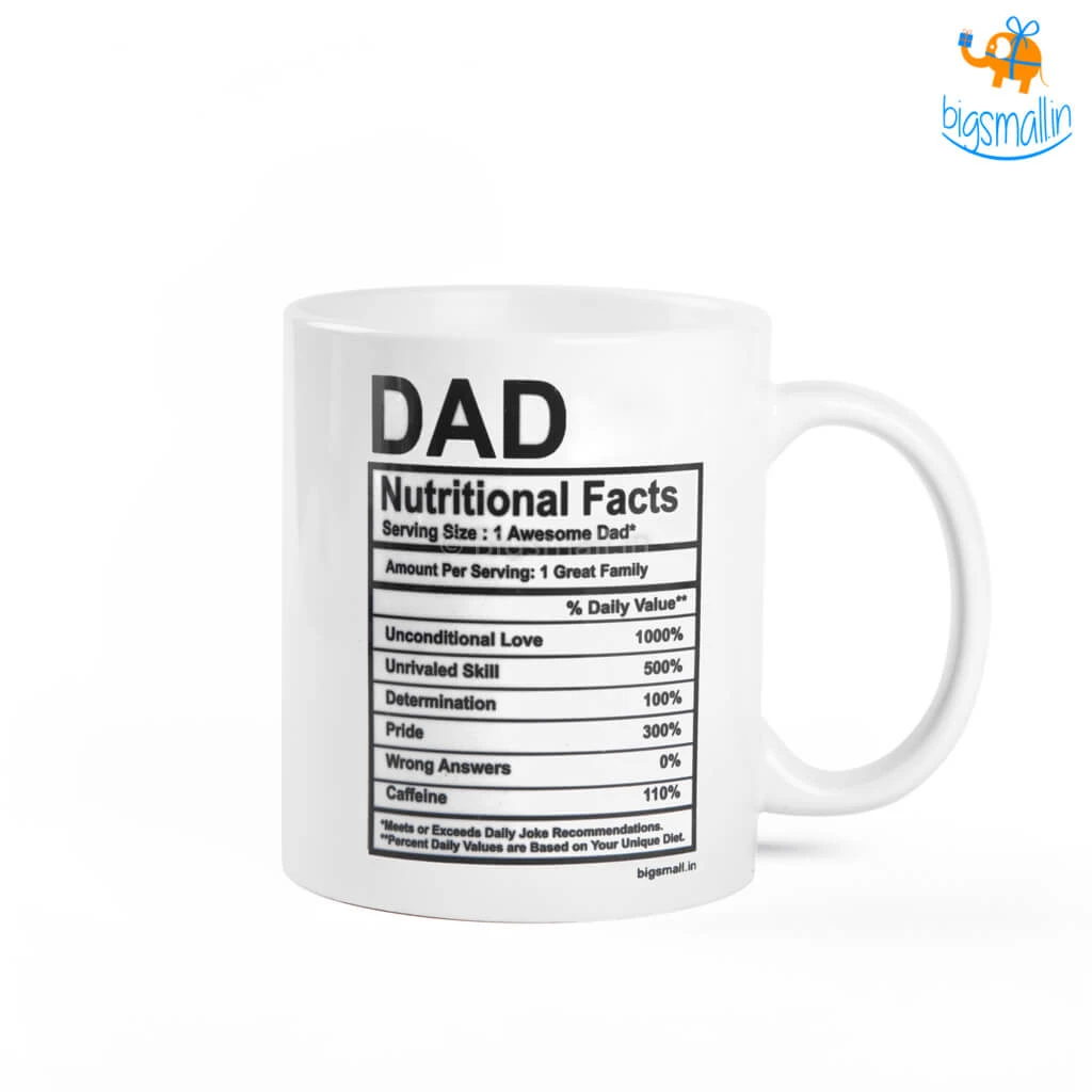 Pin It Up Father's Day Dad Nutritional Facts Mug