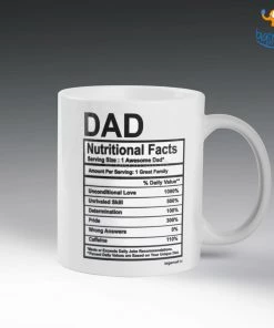 Pin It Up Father's Day Dad Nutritional Facts Mug