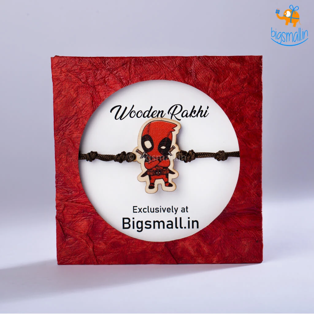 Bigsmall_cc Deadpool Wooden Rakhi