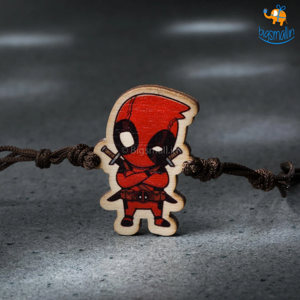 Bigsmall_cc Deadpool Wooden Rakhi