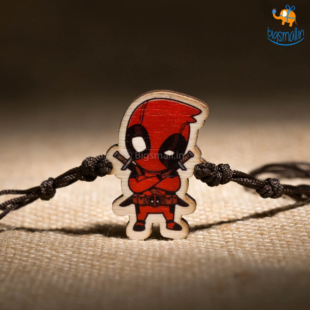 Bigsmall_cc Deadpool Wooden Rakhi