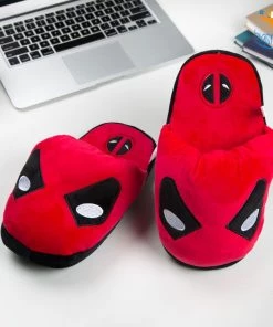 AmyLi All Of It Deadpool Plush Slippers (UK Size 3 - 7)
