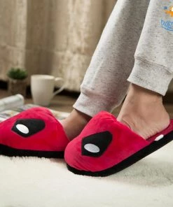 AmyLi All Of It Deadpool Plush Slippers (UK Size 3 - 7)