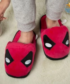 AmyLi All Of It Deadpool Plush Slippers (UK Size 3 - 7)