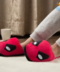 AmyLi All Of It Deadpool Plush Slippers (UK Size 3 - 7)