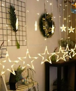 Coral Tree Star Curtain LED Lights - 12 Stars