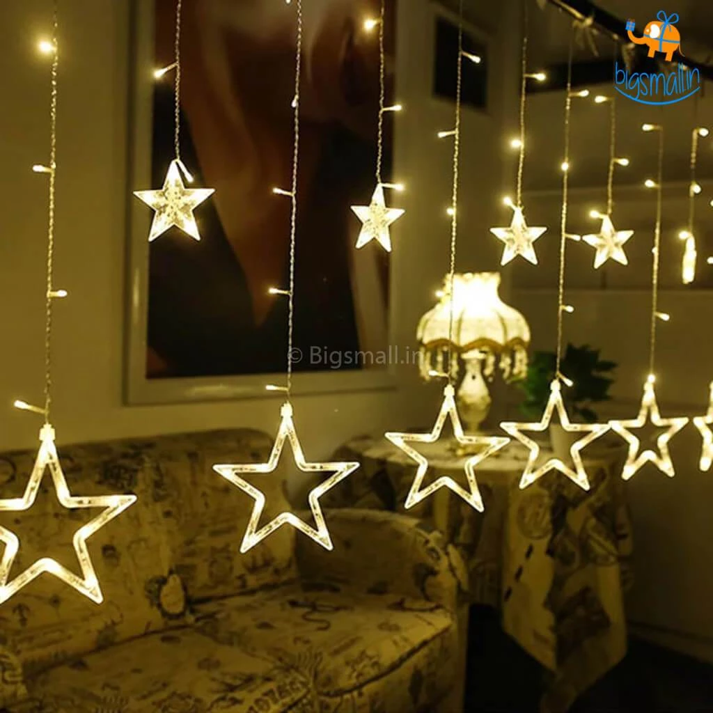Coral Tree Star Curtain LED Lights - 12 Stars