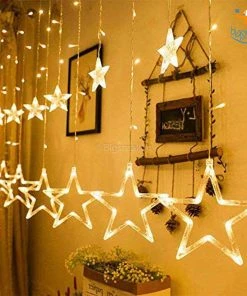 Coral Tree Star Curtain LED Lights - 12 Stars
