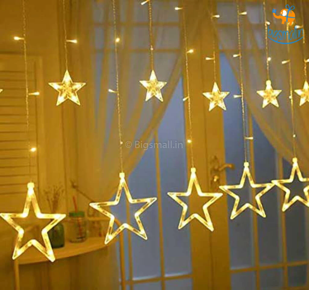 Coral Tree Star Curtain LED Lights - 12 Stars
