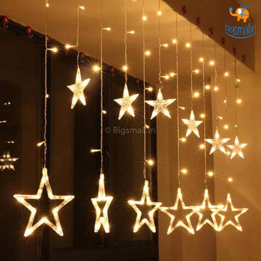 Coral Tree Star Curtain LED Lights - 12 Stars