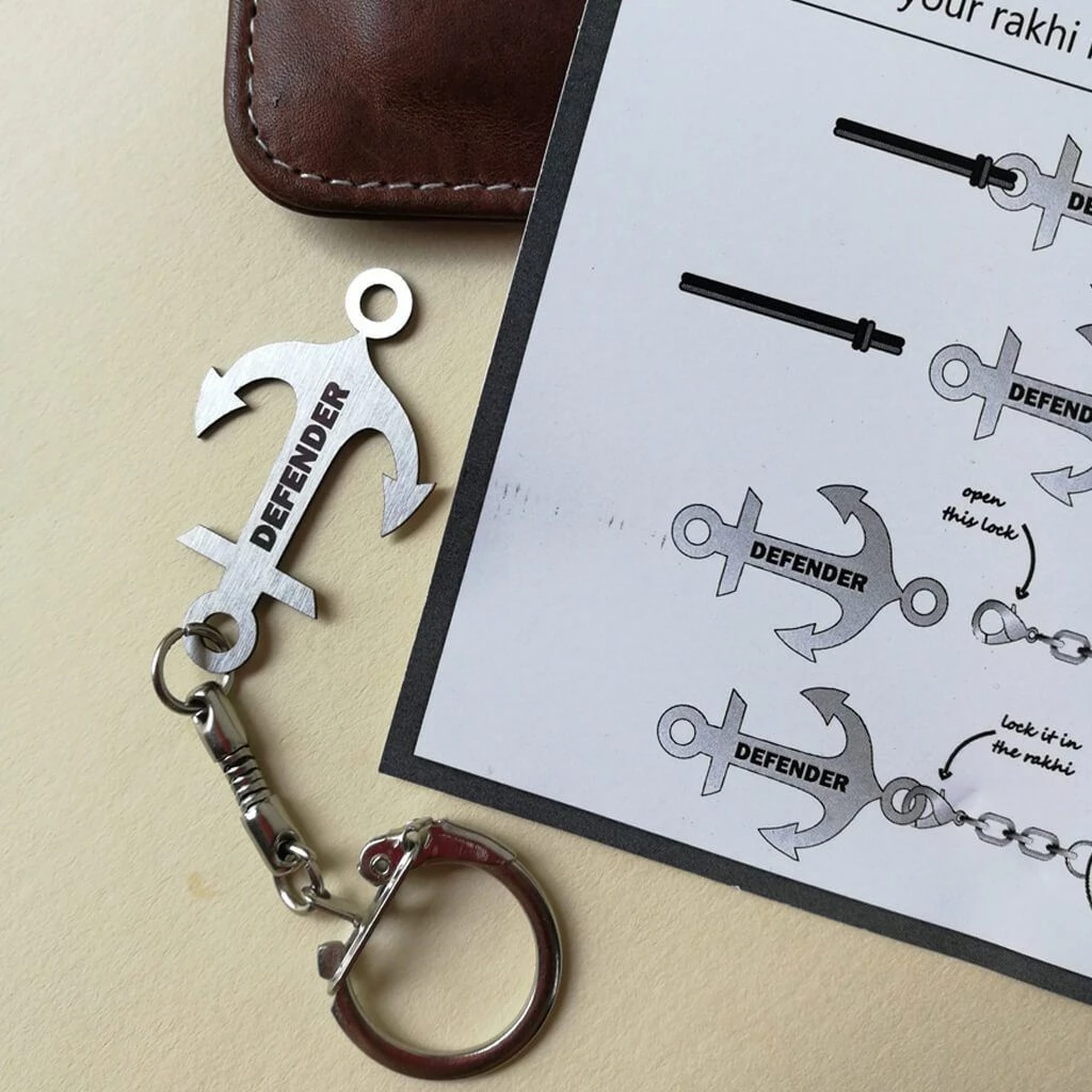 DesignWesign Defender Bro Rakhi Keychain All Of It