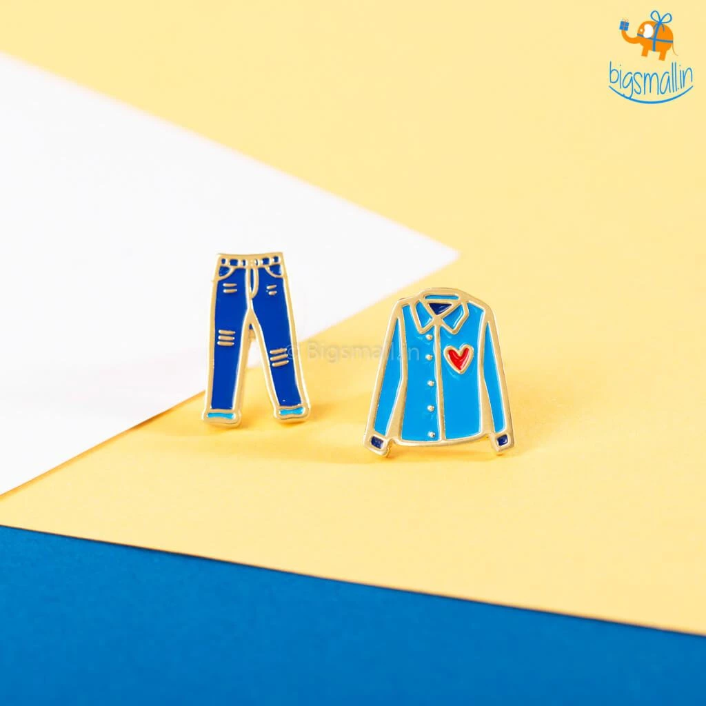 Krita & Penna Denim Love Gold Plated Earrings