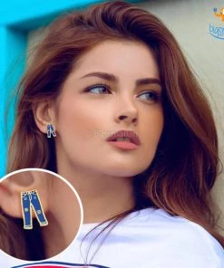 Krita & Penna Denim Love Gold Plated Earrings