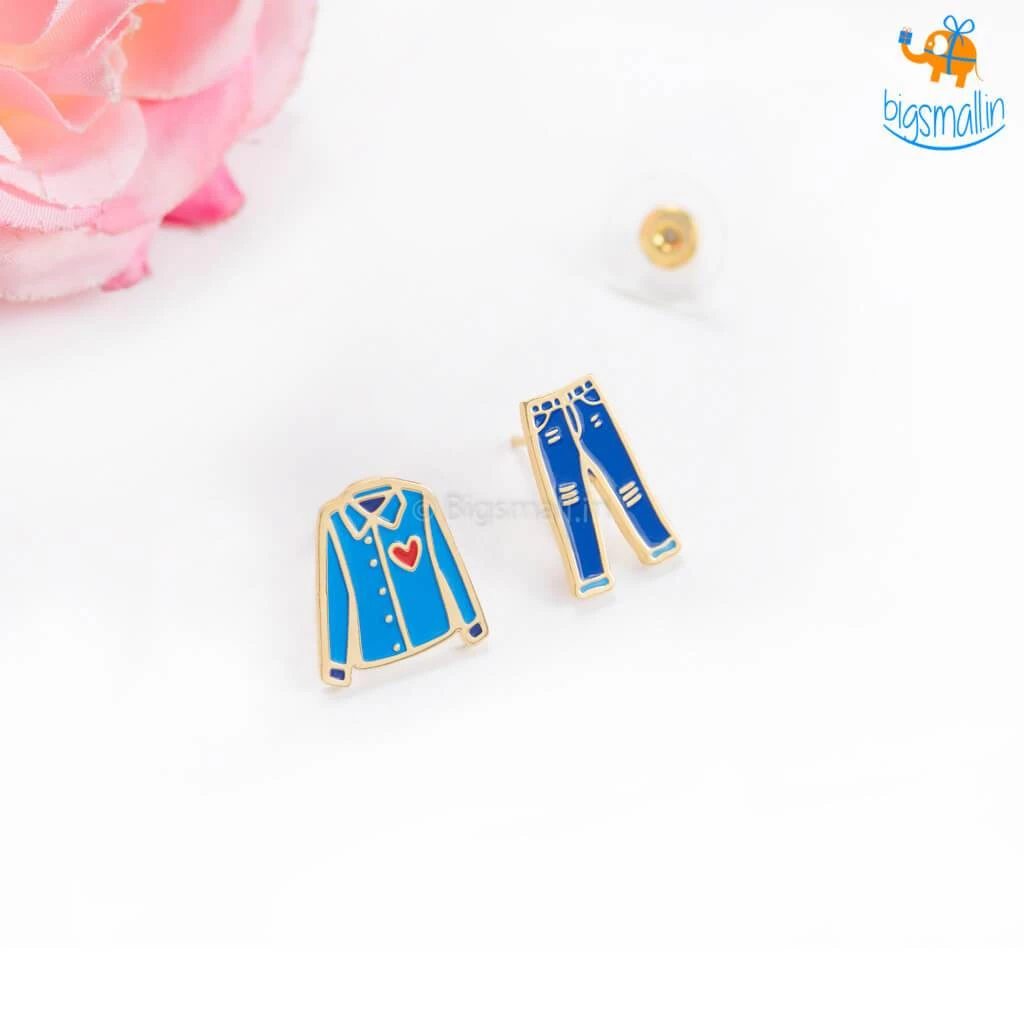 Krita & Penna Denim Love Gold Plated Earrings
