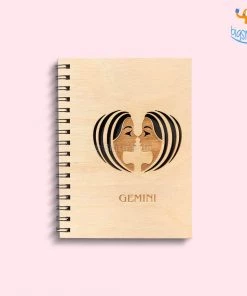 Bigsmall_cc Sun Sign Laser Cut Wooden Diary