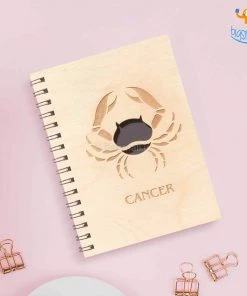 Bigsmall_cc Sun Sign Laser Cut Wooden Diary