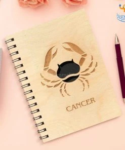 Bigsmall_cc Sun Sign Laser Cut Wooden Diary