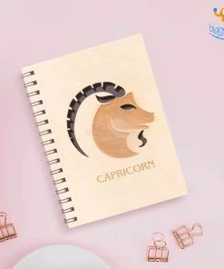 Bigsmall_cc Sun Sign Laser Cut Wooden Diary