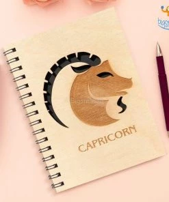 Bigsmall_cc Sun Sign Laser Cut Wooden Diary