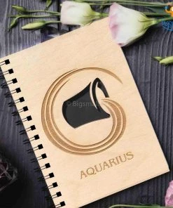 Bigsmall_cc Sun Sign Laser Cut Wooden Diary