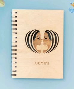 Bigsmall_cc Sun Sign Laser Cut Wooden Diary