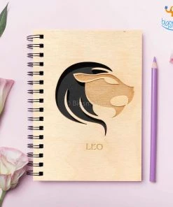 Bigsmall_cc Sun Sign Laser Cut Wooden Diary