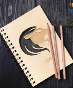 Bigsmall_cc Sun Sign Laser Cut Wooden Diary