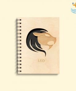 Bigsmall_cc Sun Sign Laser Cut Wooden Diary