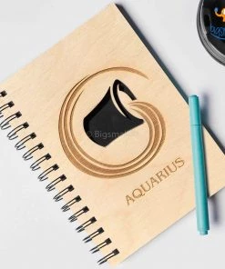 Bigsmall_cc Sun Sign Laser Cut Wooden Diary