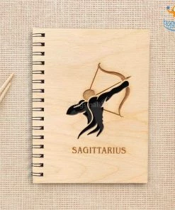 Bigsmall_cc Sun Sign Laser Cut Wooden Diary