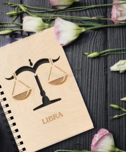 Bigsmall_cc Sun Sign Laser Cut Wooden Diary