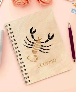 Bigsmall_cc Sun Sign Laser Cut Wooden Diary