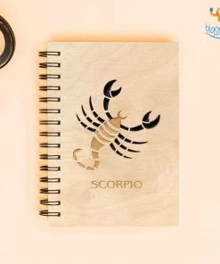 Bigsmall_cc Sun Sign Laser Cut Wooden Diary