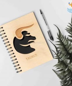 Bigsmall_cc Sun Sign Laser Cut Wooden Diary