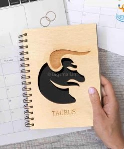 Bigsmall_cc Sun Sign Laser Cut Wooden Diary