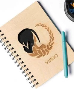 Bigsmall_cc Sun Sign Laser Cut Wooden Diary