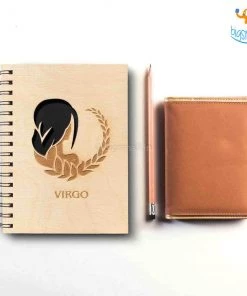 Bigsmall_cc Sun Sign Laser Cut Wooden Diary