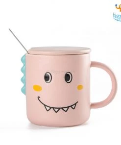 Bigsmall_hmk Dino Coffee Mug With Lid & Spoon All Of It