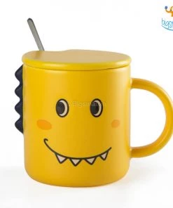 Bigsmall_hmk Dino Coffee Mug With Lid & Spoon All Of It