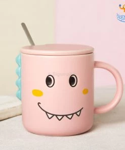 Bigsmall_hmk Dino Coffee Mug With Lid & Spoon All Of It
