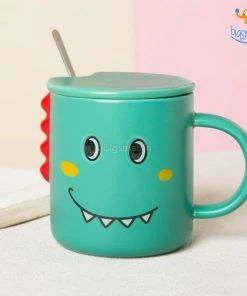 Bigsmall_hmk Dino Coffee Mug With Lid & Spoon All Of It